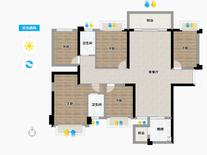 广西壮族自治区-南宁市-建工城-126.90-户型库-采光通风