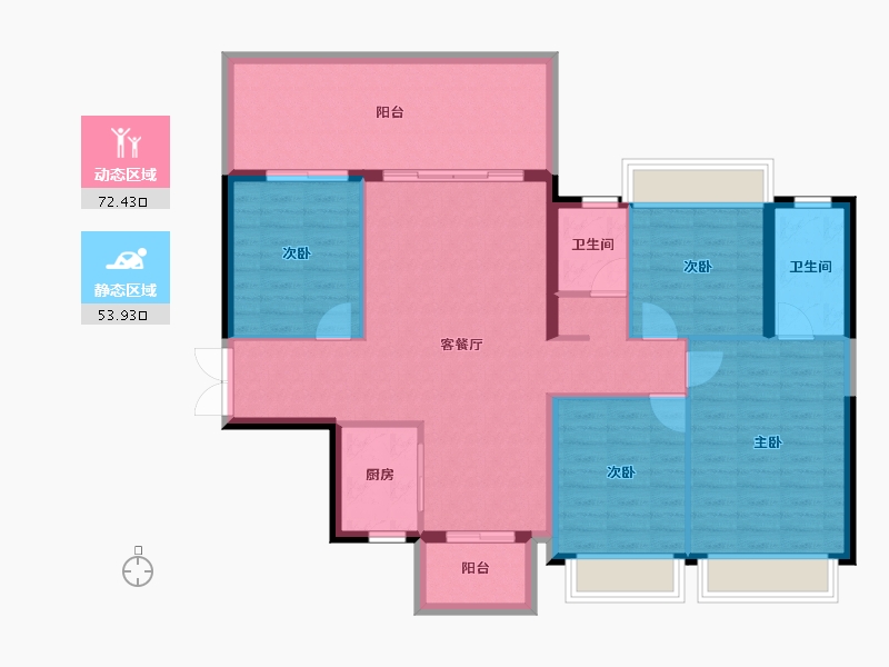 广西壮族自治区-南宁市-凯旋1号上水湾-115.08-户型库-动静分区