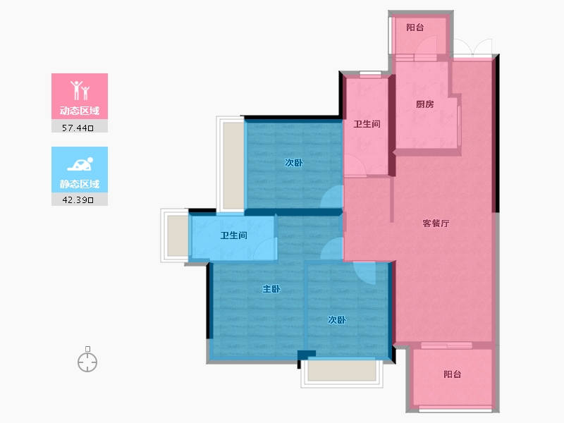 广东省-广州市-金融街花溪小镇-88.80-户型库-动静分区