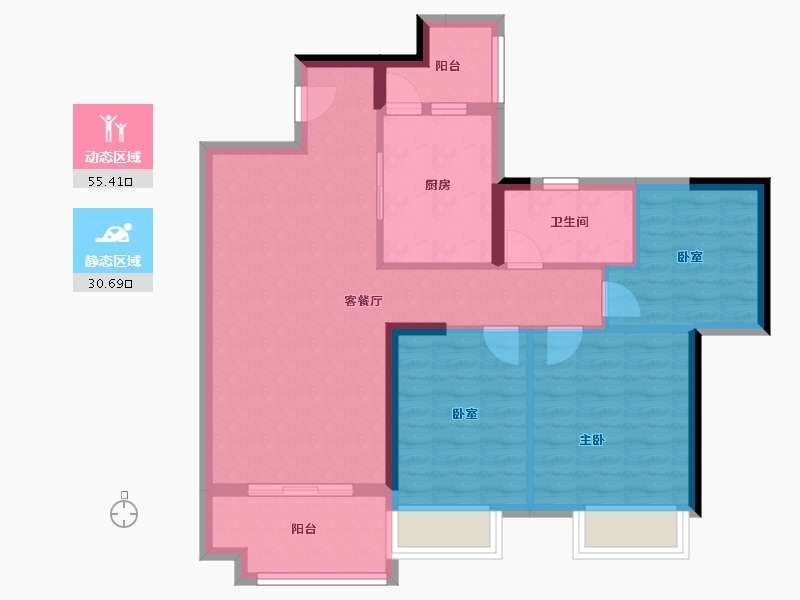 广东省-广州市-嘉云汇·云廷-76.80-户型库-动静分区