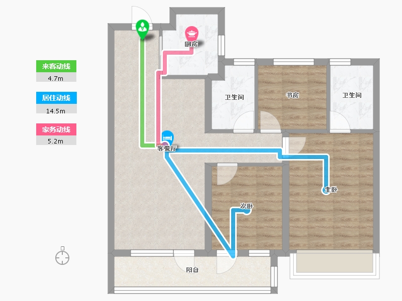 浙江省-杭州市-保利潮起云上府-77.61-户型库-动静线