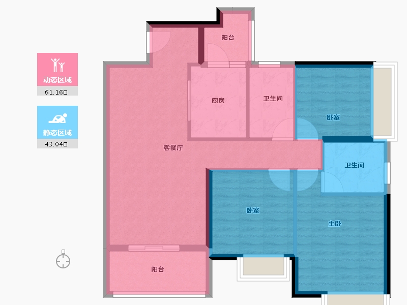 广东省-广州市-嘉云汇·云廷-93.90-户型库-动静分区