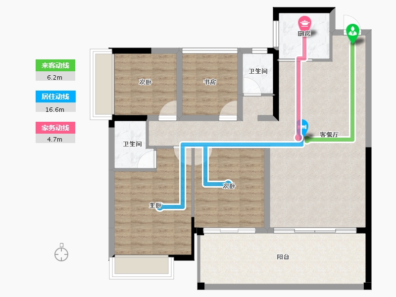 广西壮族自治区-南宁市-富鸣香山水岸-108.66-户型库-动静线