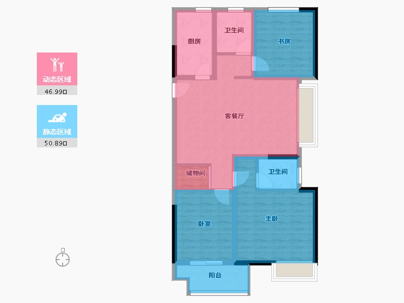 江苏省-常州市-天宁融悦府-87.14-户型库-动静分区