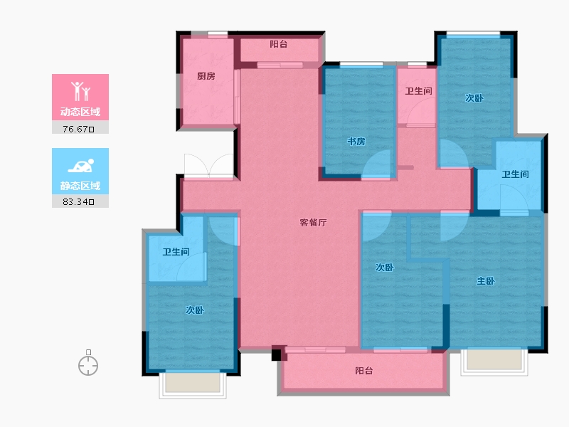 广西壮族自治区-南宁市-万科第五园-144.13-户型库-动静分区