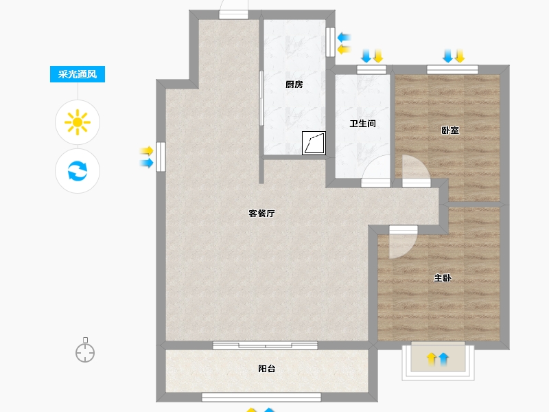 山西省-太原市-太原绿地新里城-75.20-户型库-采光通风