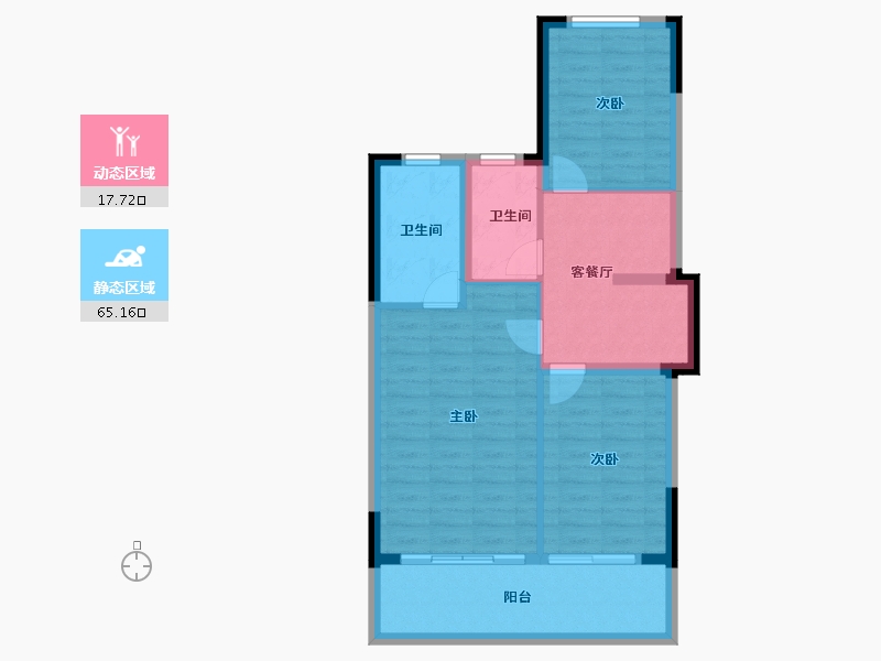 广西壮族自治区-南宁市-中南十洲-74.55-户型库-动静分区