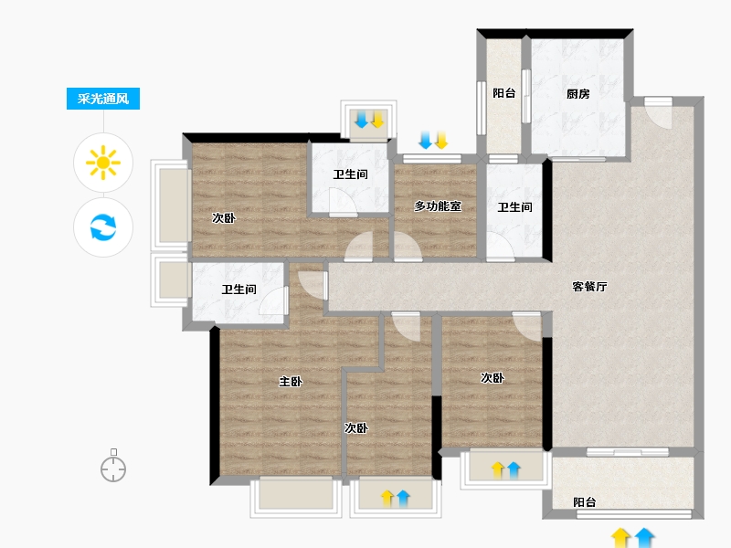 广东省-广州市-新世界云耀-114.40-户型库-采光通风