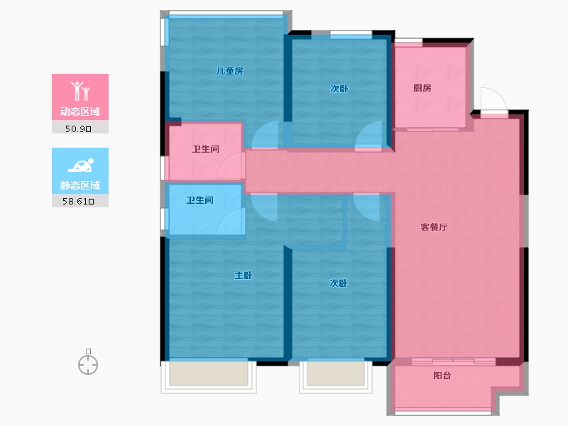 安徽省-合肥市-高速中央公园-98.00-户型库-动静分区