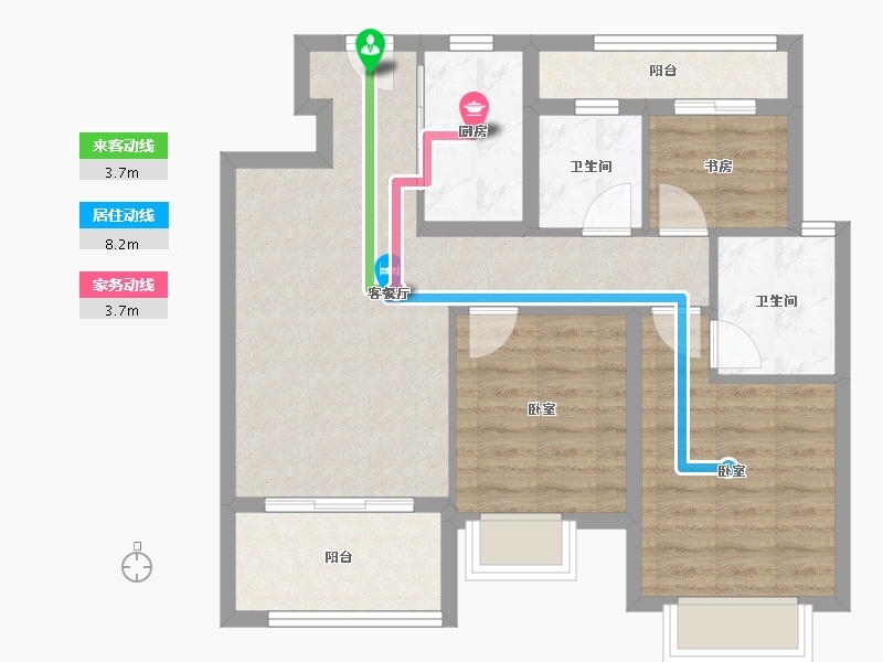 江西省-南昌市-新城高速·昱江来-72.91-户型库-动静线