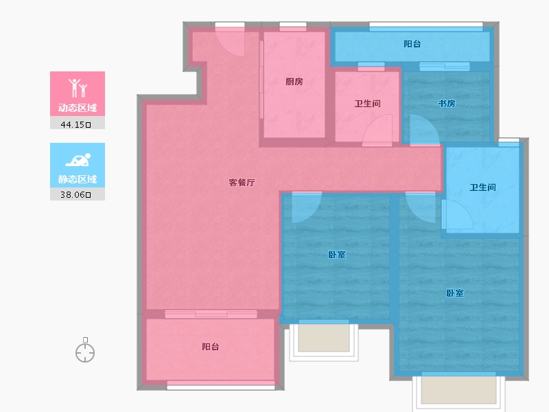 江西省-南昌市-新城高速·昱江来-72.91-户型库-动静分区