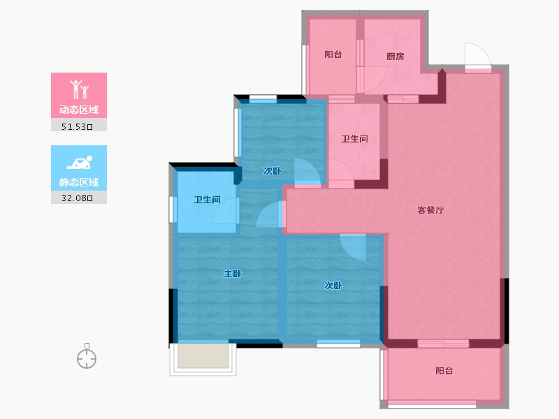 四川省-眉山市-融锦府-80.00-户型库-动静分区