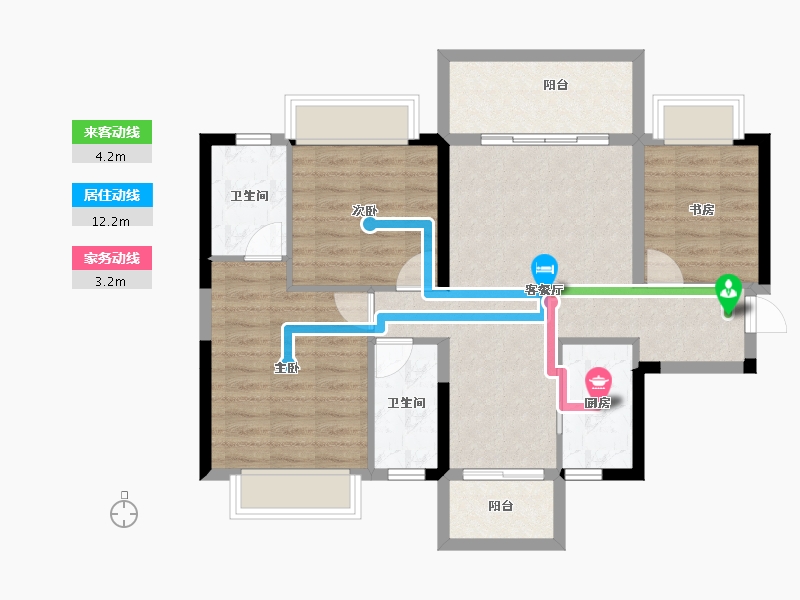 广西壮族自治区-南宁市-万丰新新江湖-81.50-户型库-动静线