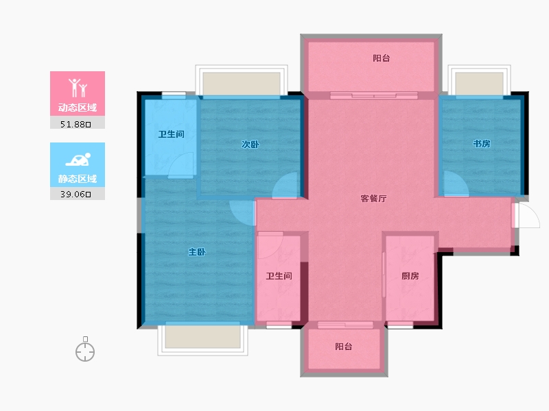 广西壮族自治区-南宁市-万丰新新江湖-81.50-户型库-动静分区