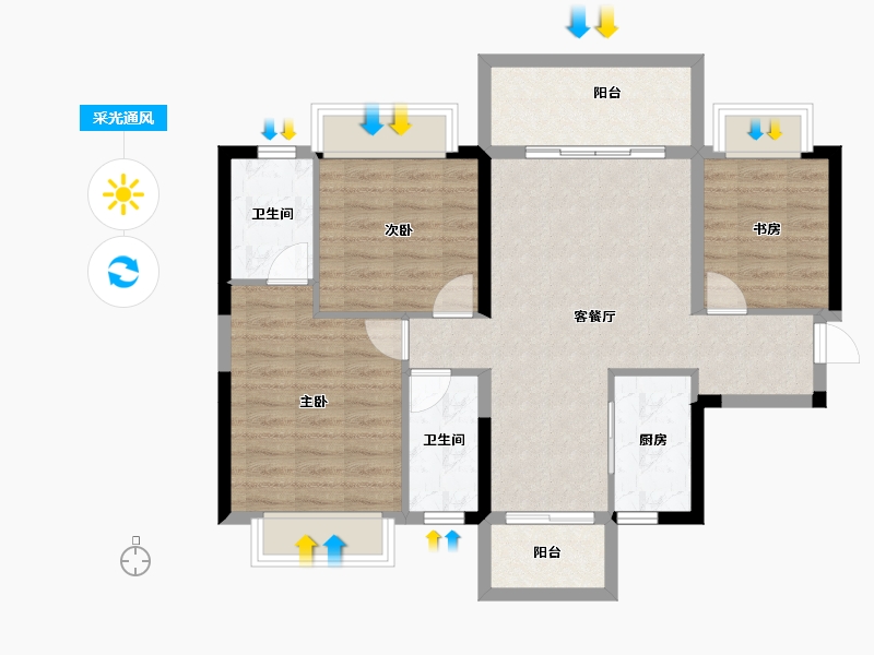 广西壮族自治区-南宁市-万丰新新江湖-81.50-户型库-采光通风