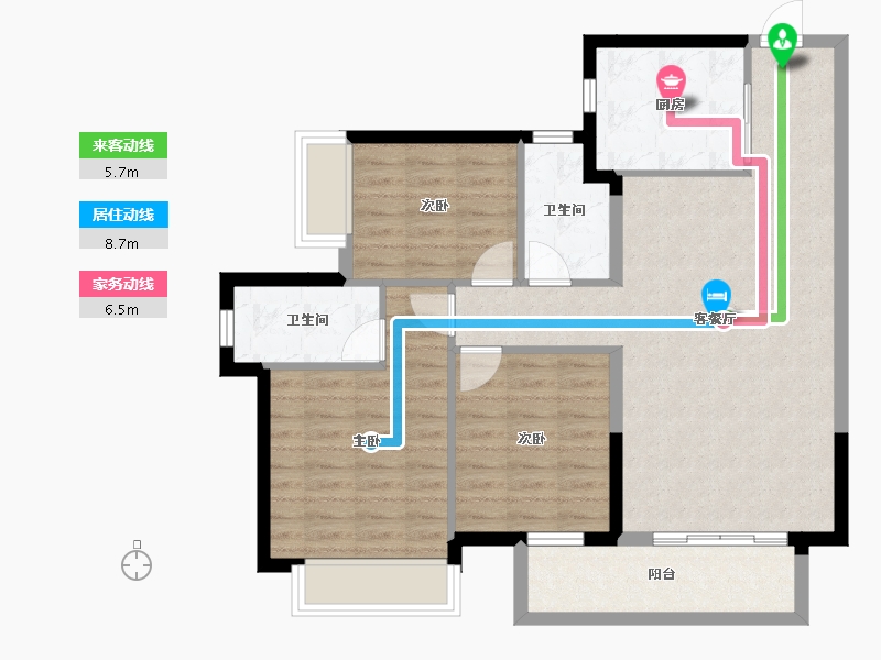 广西壮族自治区-南宁市-龙光天瀛-88.51-户型库-动静线