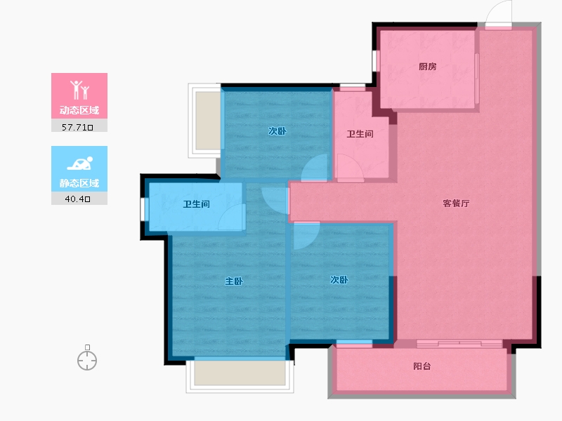 广西壮族自治区-南宁市-龙光天瀛-88.51-户型库-动静分区