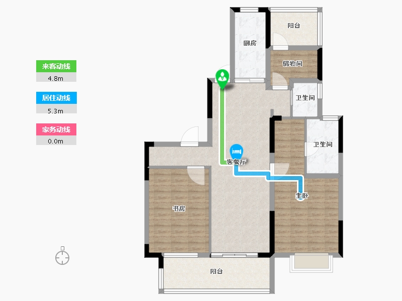 安徽省-合肥市-高速时代御府-108.80-户型库-动静线