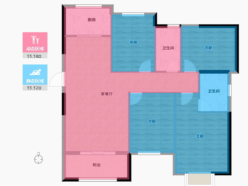 甘肃省-兰州市-兰州大名城-101.39-户型库-动静分区