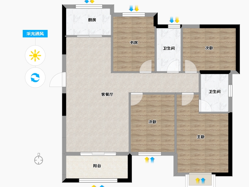 甘肃省-兰州市-兰州大名城-101.39-户型库-采光通风