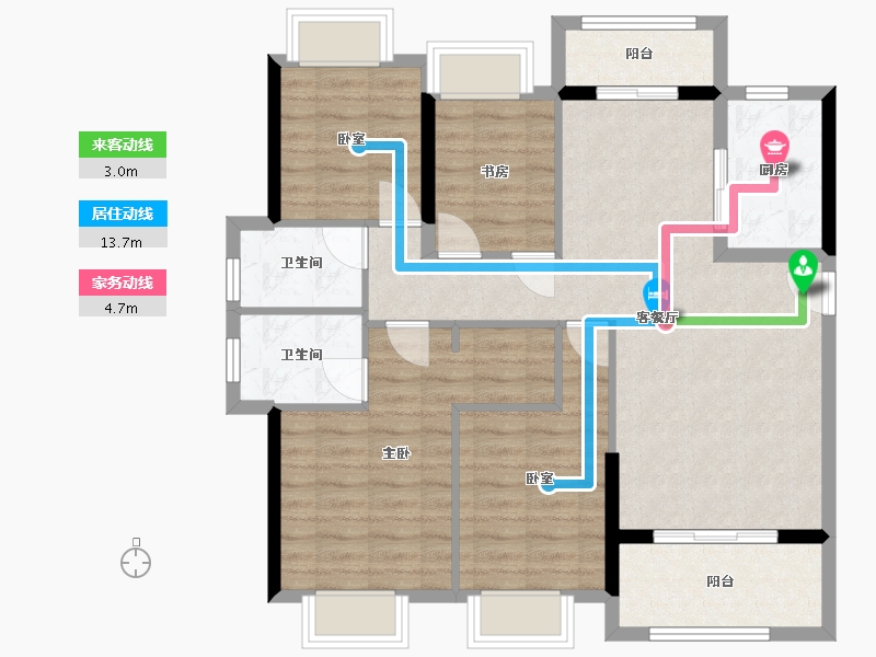 湖北省-荆门市-公园豪庭-102.00-户型库-动静线