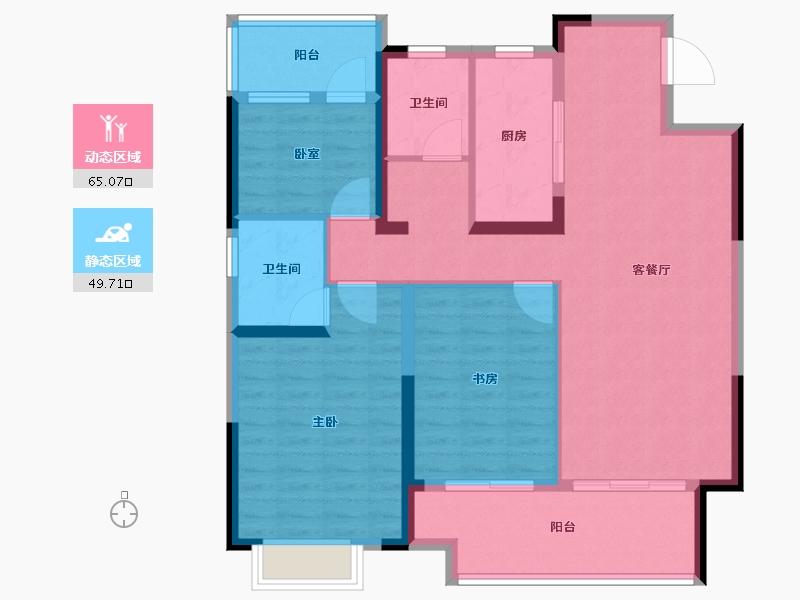 安徽省-合肥市-高速时代御府-103.20-户型库-动静分区