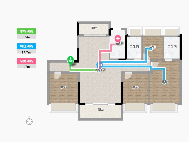 广东省-佛山市-高明碧桂园花城荟-106.69-户型库-动静线