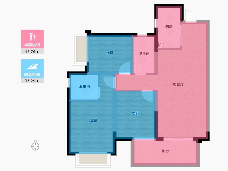 广西壮族自治区-南宁市-阳光城大唐檀境-74.36-户型库-动静分区