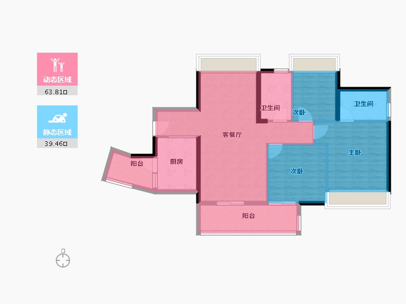 广东省-广州市-嘉云汇·云廷-92.80-户型库-动静分区