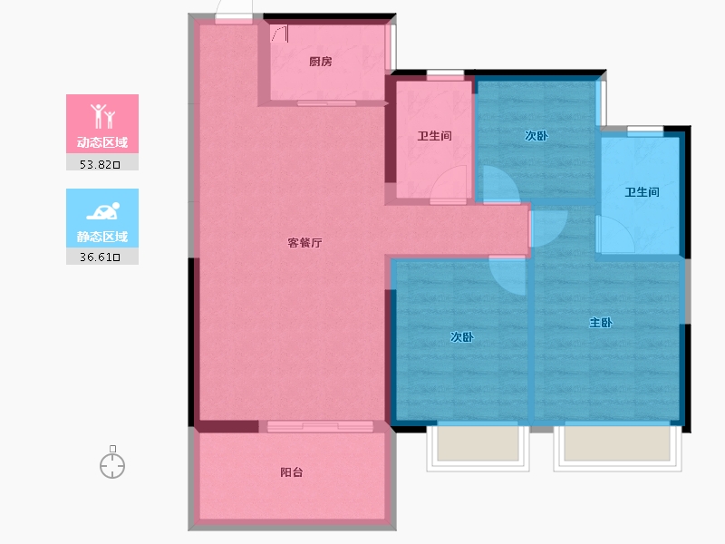 广西壮族自治区-南宁市-万丰新新江湖-81.24-户型库-动静分区