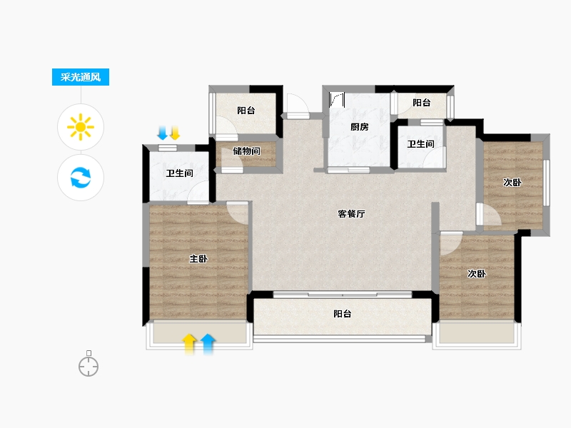 广东省-佛山市-佳兆业广雅院-95.16-户型库-采光通风