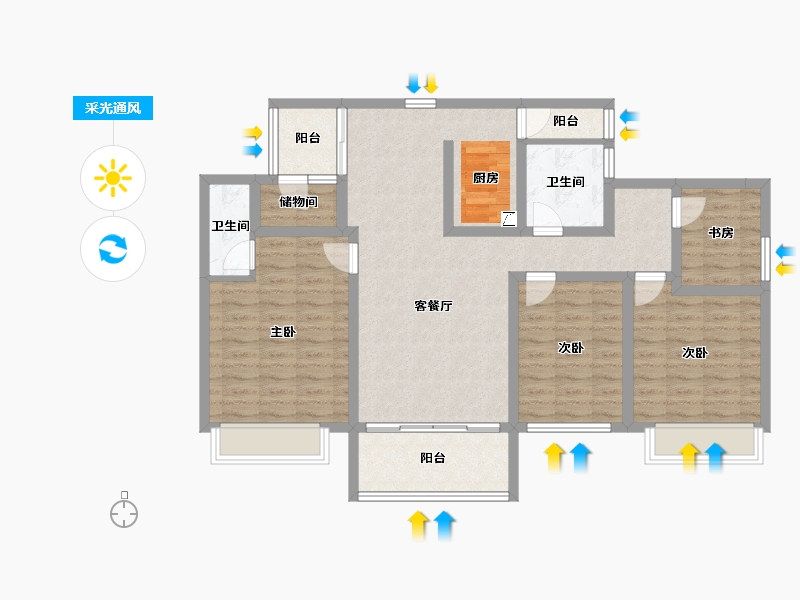 广西壮族自治区-南宁市-建工城-105.59-户型库-采光通风