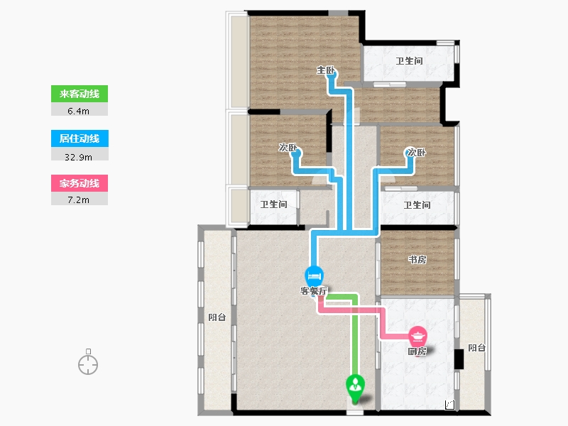 广东省-佛山市-万科兰乔圣菲-180.00-户型库-动静线