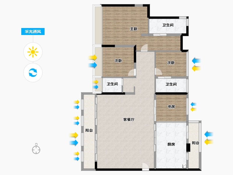 广东省-佛山市-万科兰乔圣菲-180.00-户型库-采光通风