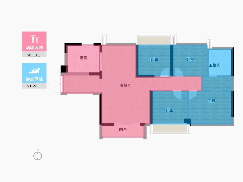 广东省-广州市-金融街花溪小镇-96.00-户型库-动静分区