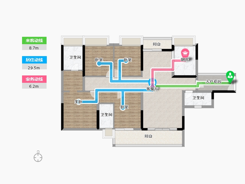 广东省-佛山市-首创禧瑞园著-133.23-户型库-动静线