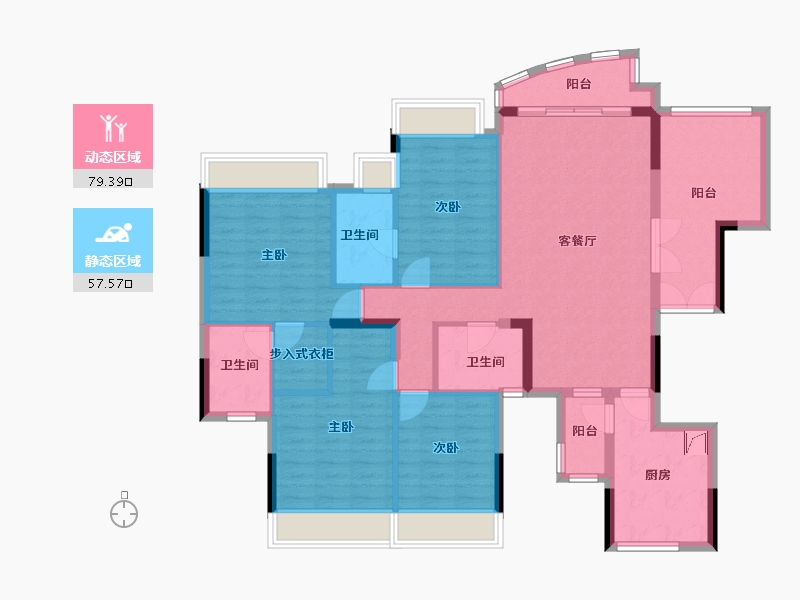 广东省-佛山市-广佛新世界花园洋房-122.71-户型库-动静分区