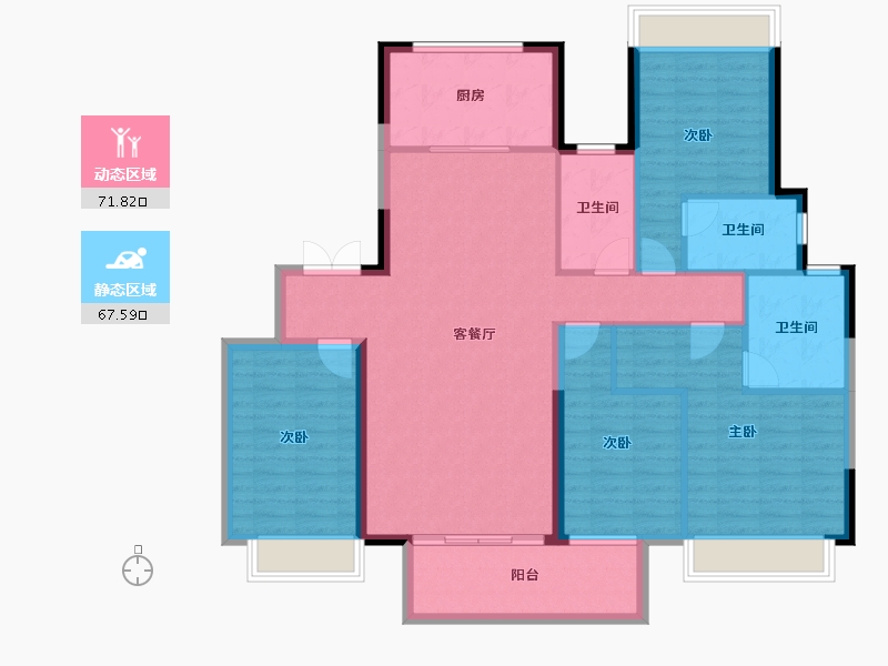 广西壮族自治区-南宁市-龙光天瀛-126.48-户型库-动静分区