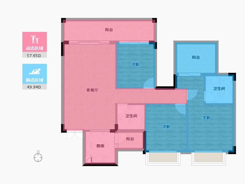 广西壮族自治区-南宁市-中鼎公园首府-97.07-户型库-动静分区