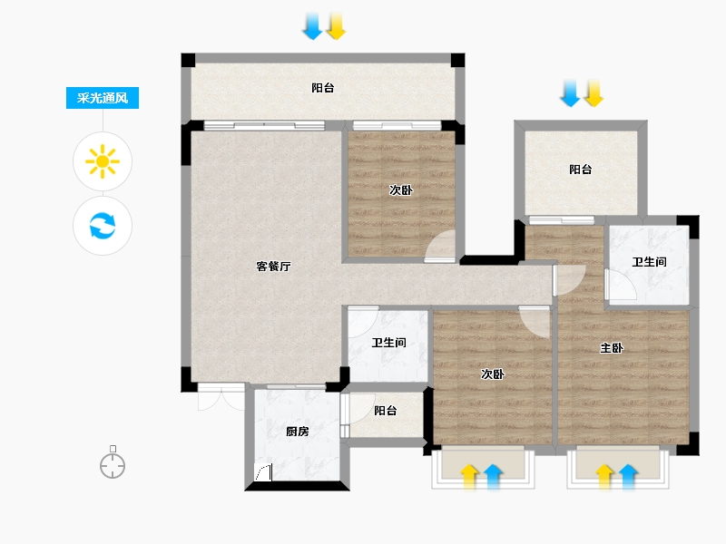 广西壮族自治区-南宁市-中鼎公园首府-97.07-户型库-采光通风