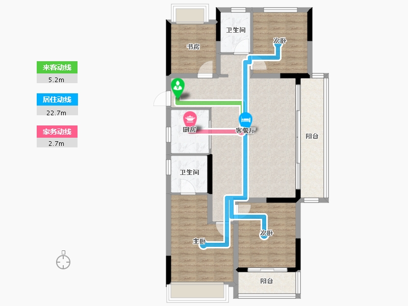 浙江省-杭州市-中旅时光里-103.19-户型库-动静线