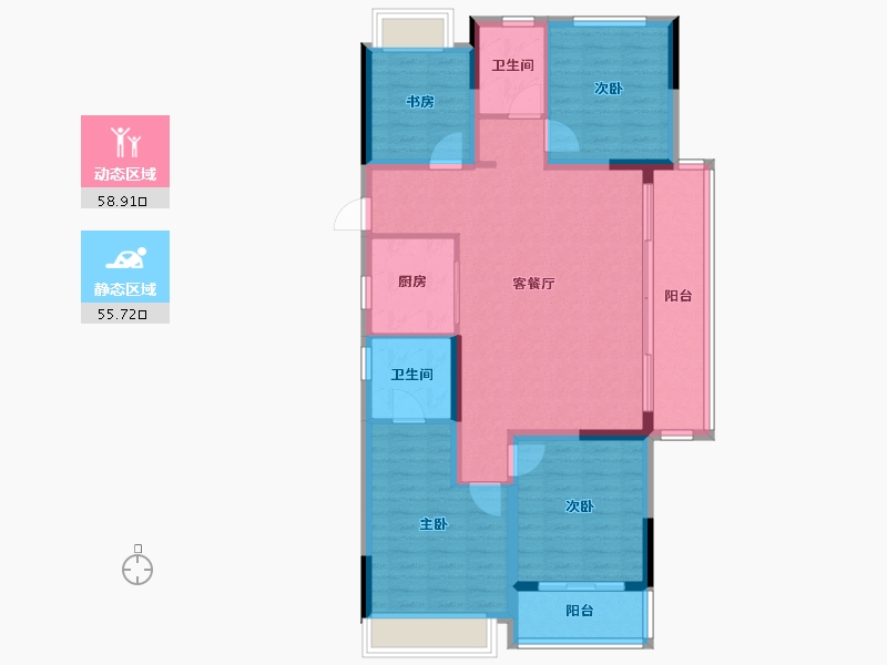 浙江省-杭州市-中旅时光里-103.19-户型库-动静分区