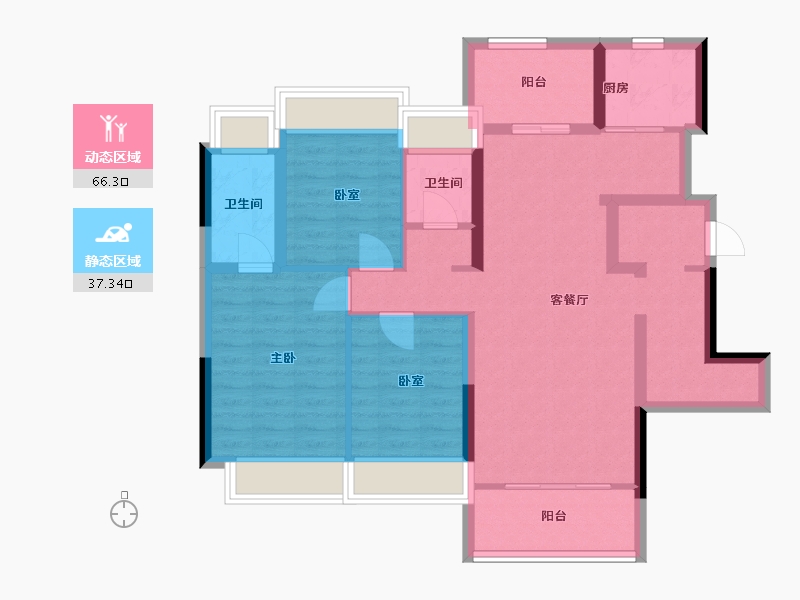 广东省-广州市-金融街花溪小镇-91.76-户型库-动静分区