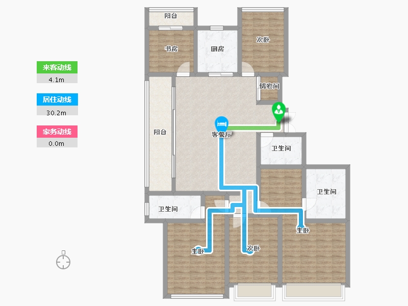 浙江省-杭州市-锦尚和品府-148.01-户型库-动静线