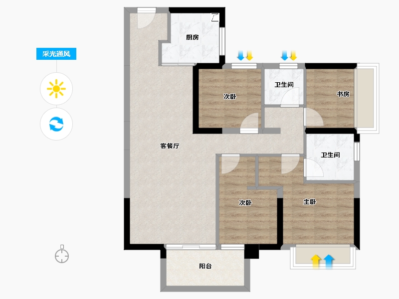 广西壮族自治区-南宁市-中国铁建安吉山语城-83.03-户型库-采光通风