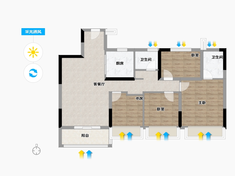 广东省-广州市-中建保利雅居乐天骄-88.01-户型库-采光通风