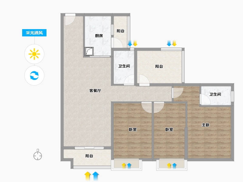 广东省-佛山市-首创禧瑞园著-100.54-户型库-采光通风