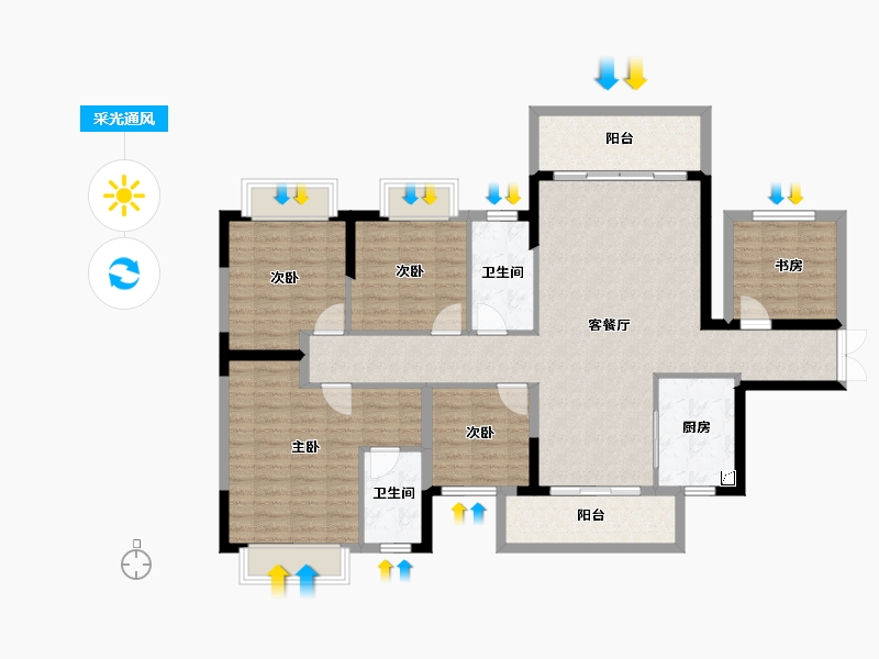 广西壮族自治区-南宁市-建工城-120.60-户型库-采光通风