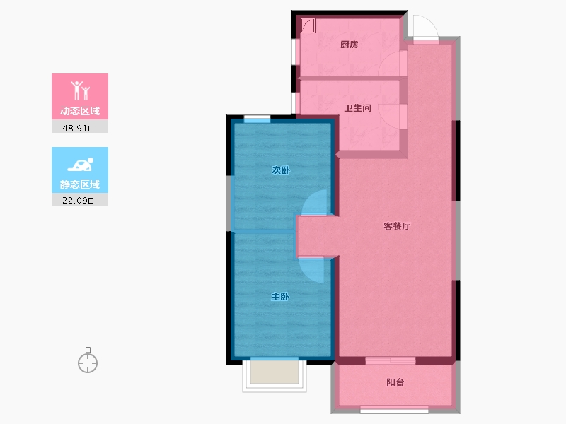 山西省-太原市-太原绿地新里城-62.59-户型库-动静分区