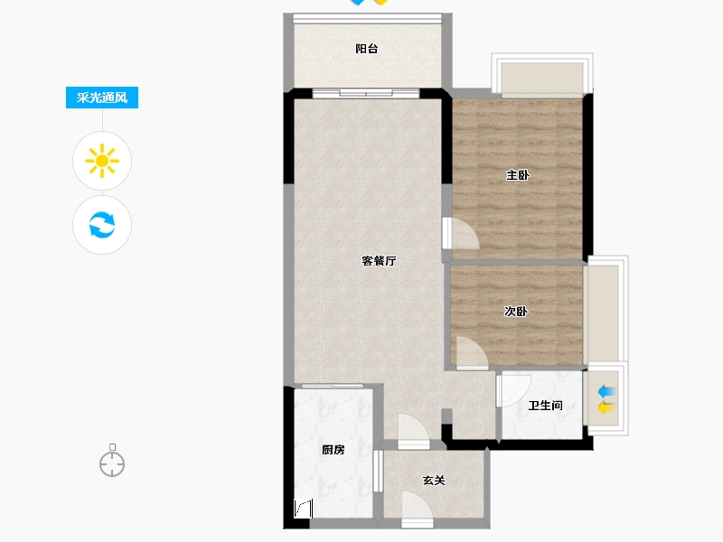 广东省-佛山市-保利华侨城云禧-69.01-户型库-采光通风